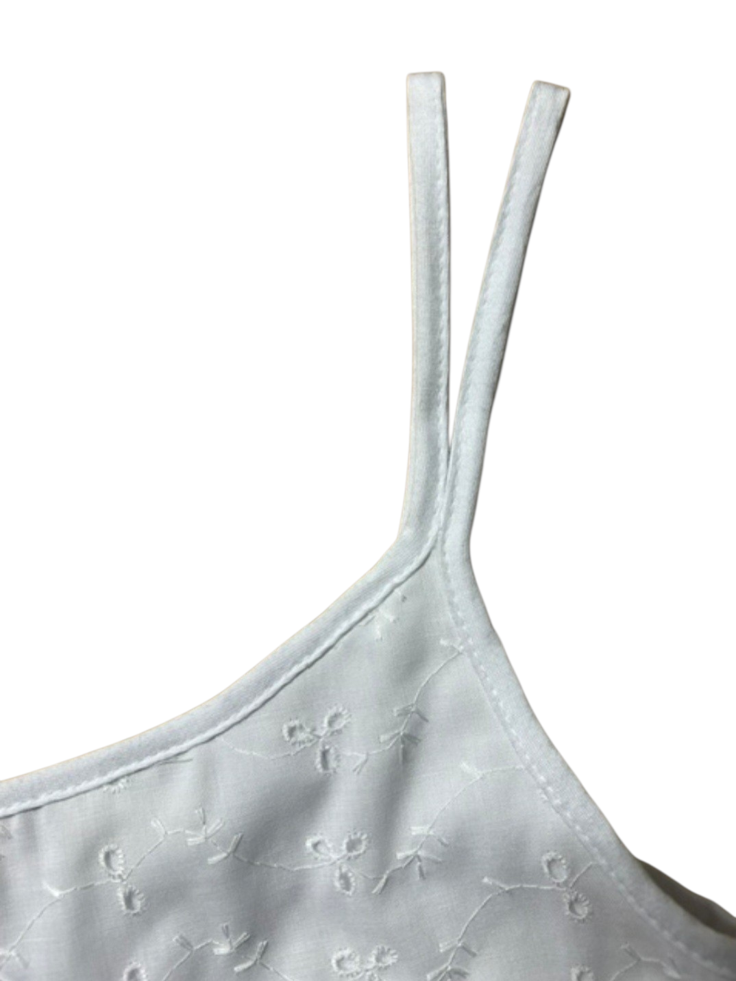 Liquette Double bretelles broderie anglaise