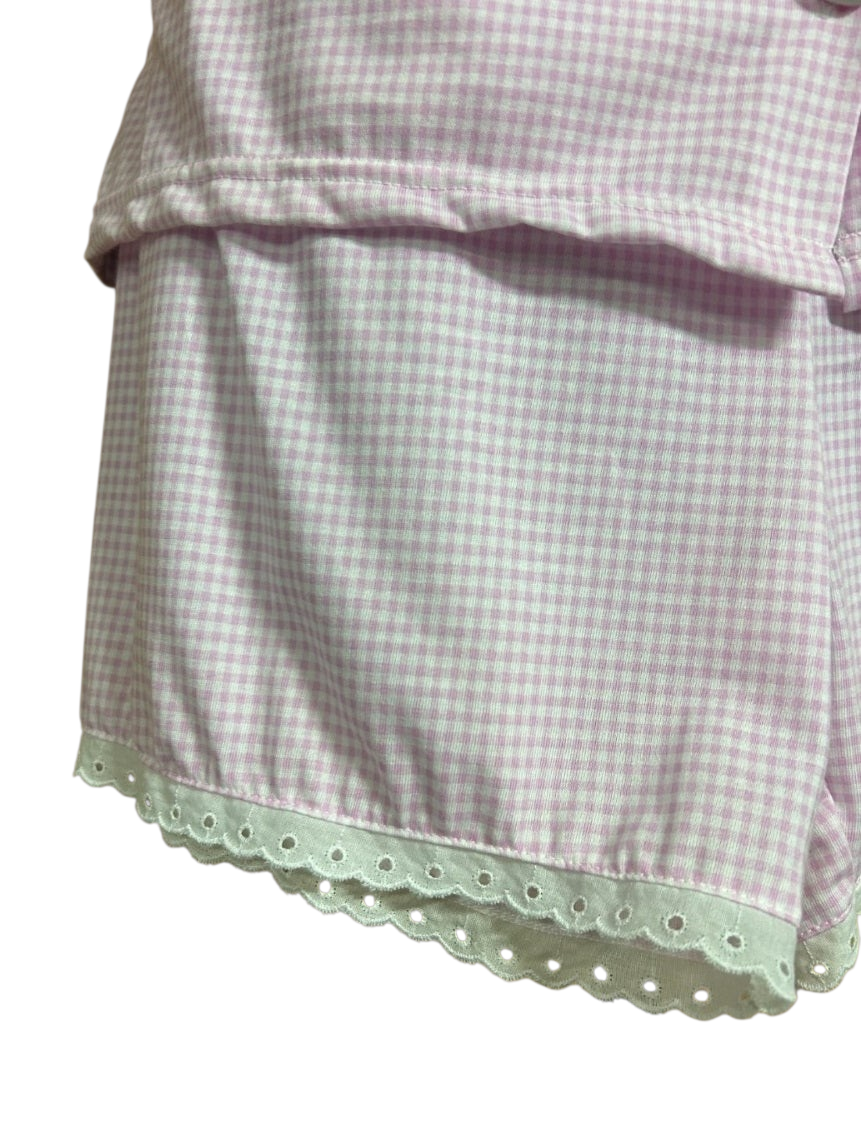 Pyjama short vichy rose