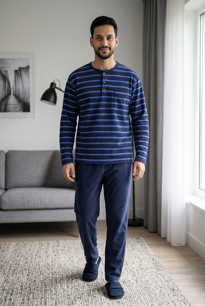 Pyjama velours rayé