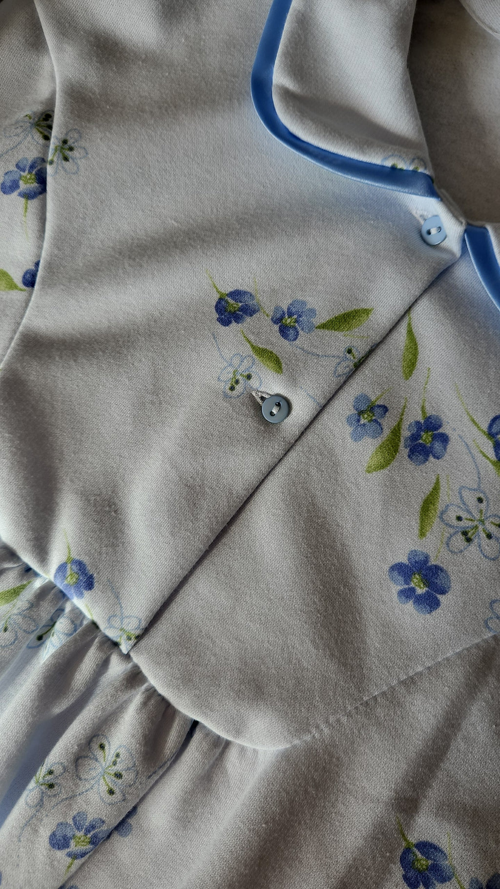 Chemise de nuit bleue Col Claudine Felpa