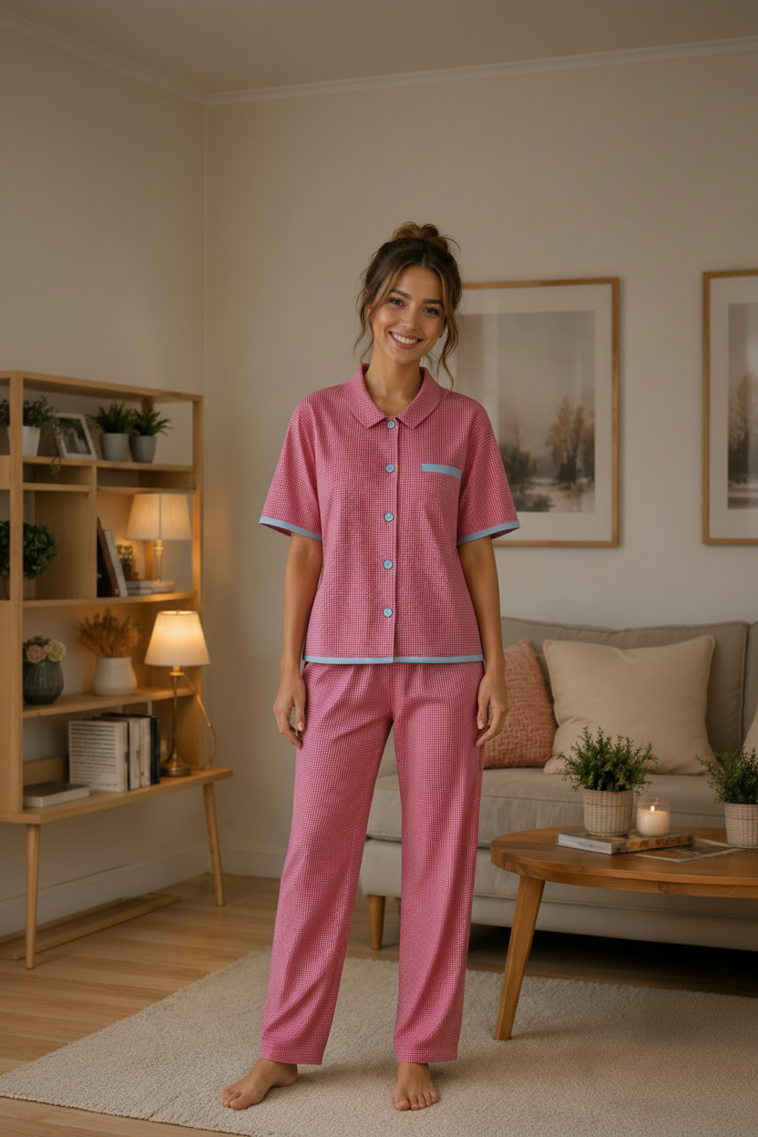 Pyjama vichy rouge