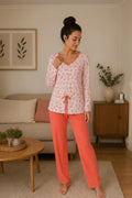 Pyjama corail à coulisse