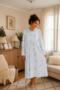 Chemise de nuit bleue Col Claudine Felpa