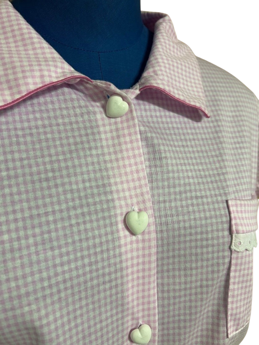 Pyjama short vichy rose