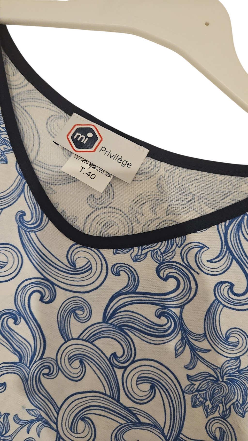 Chemise de nuit bleue à coulisse