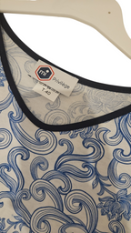 Chemise de nuit bleue à coulisse
