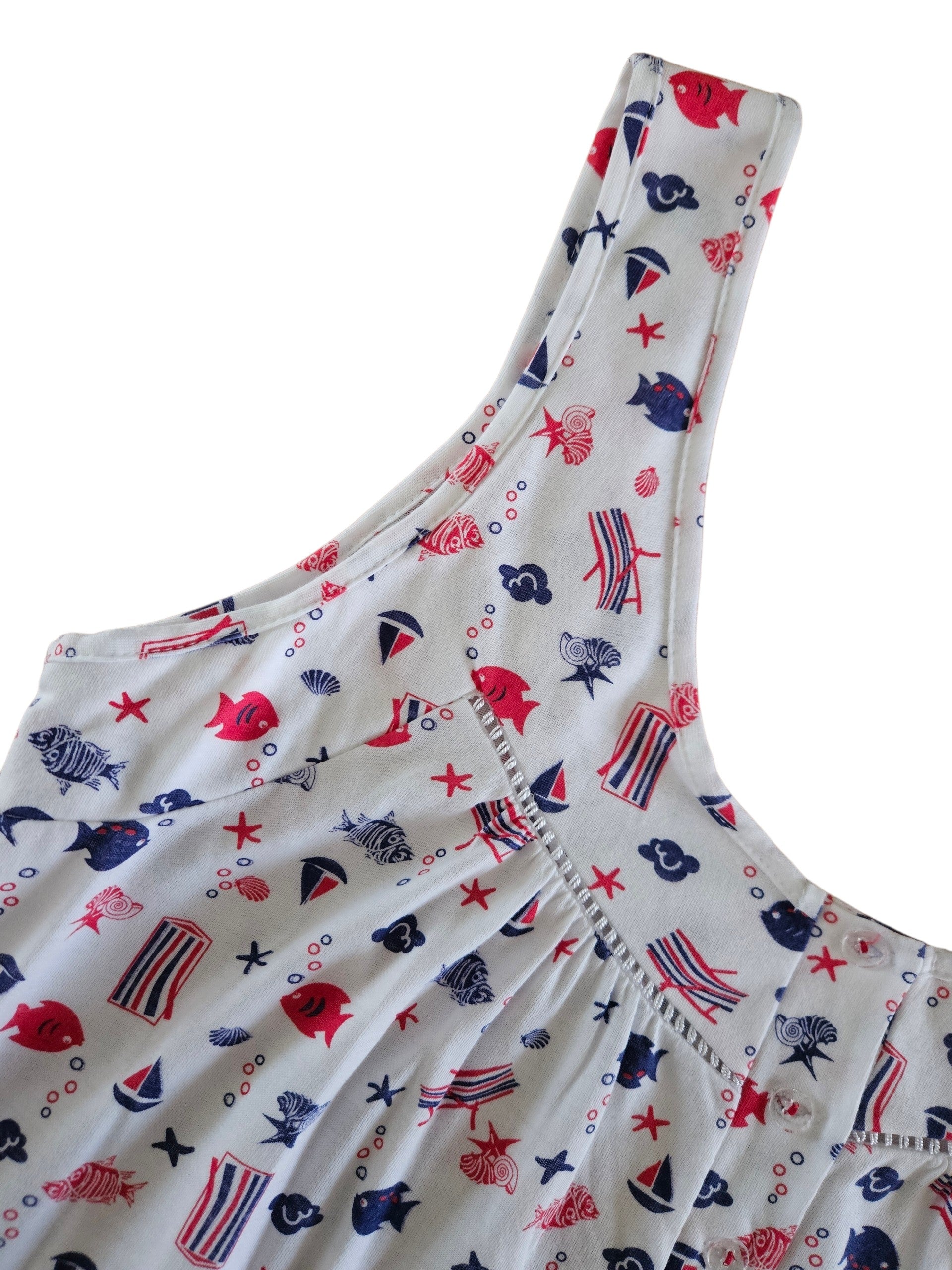 Chemise de nuit bretelles "Poissons"