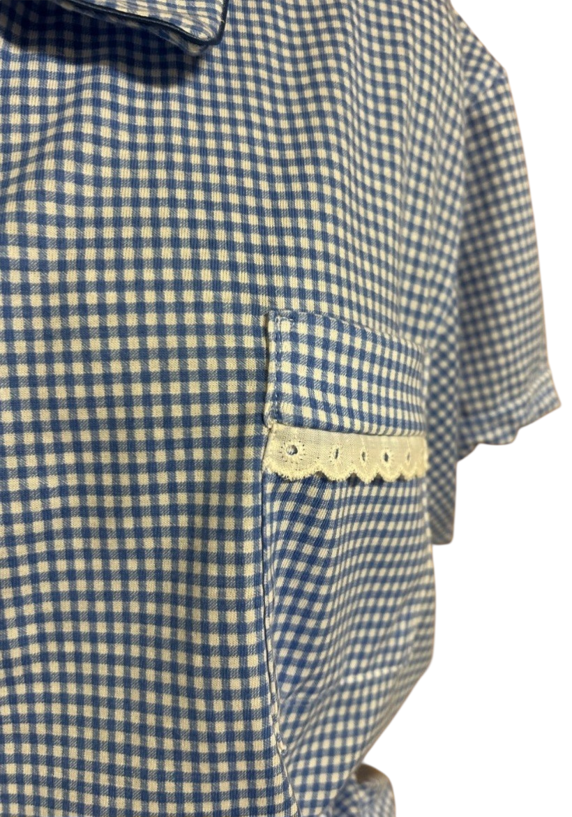Pyjama short vichy bleu