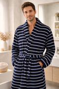 Peignoir Homme rayé Bleu