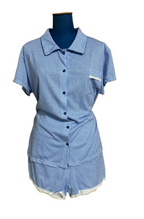 Pyjama short vichy bleu