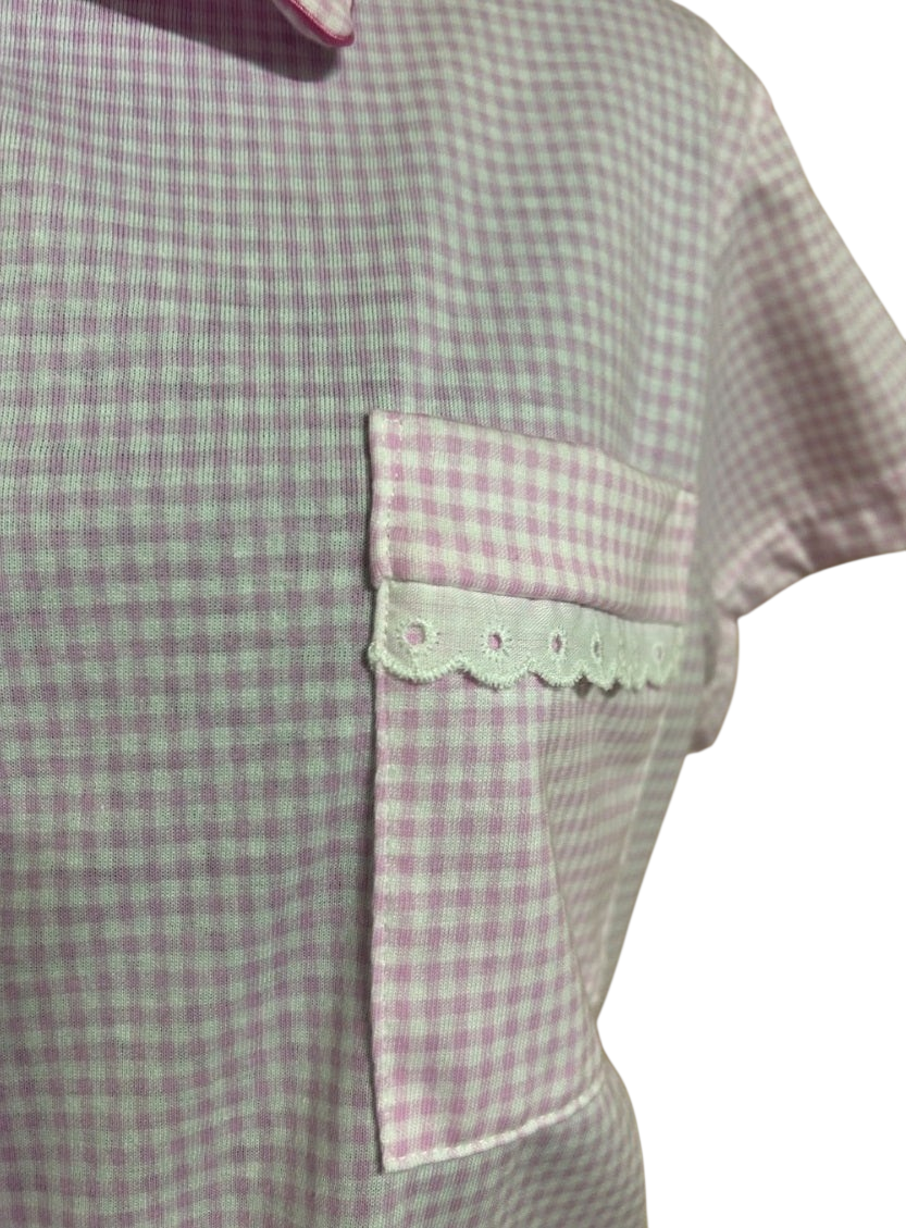 Pyjama short vichy rose