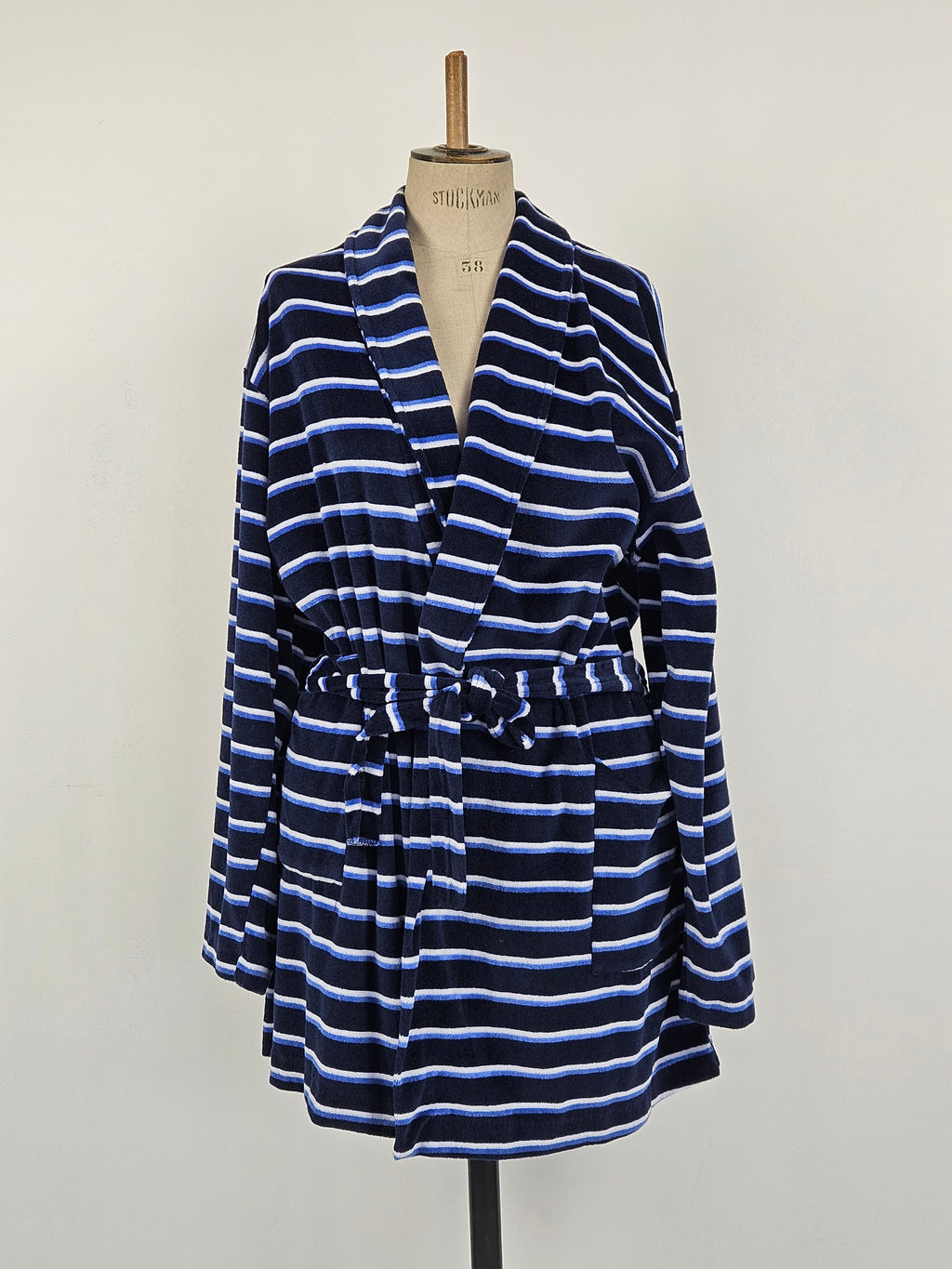 Peignoir Homme rayé Bleu