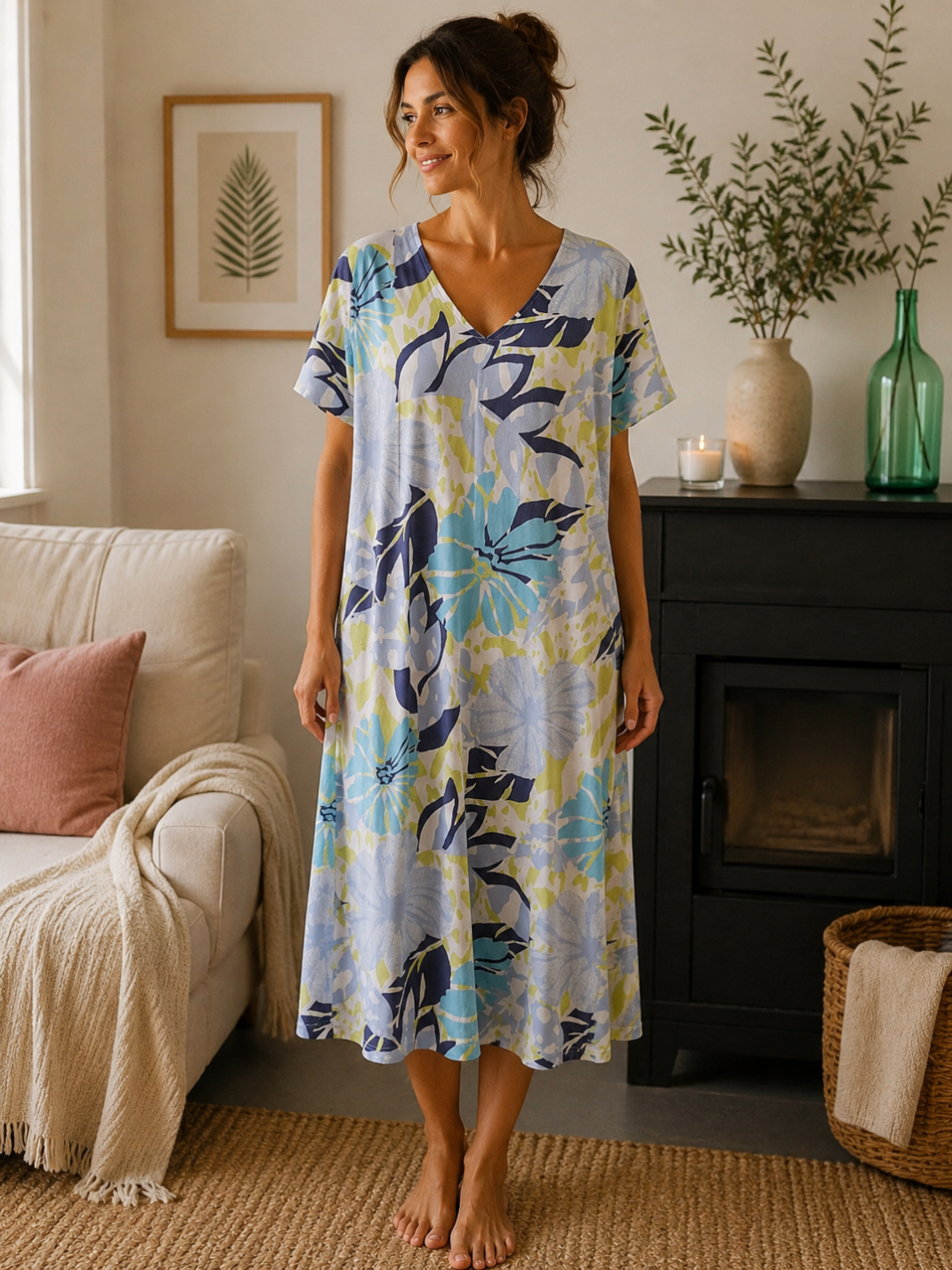 Chemise de nuit "Floral exotique"