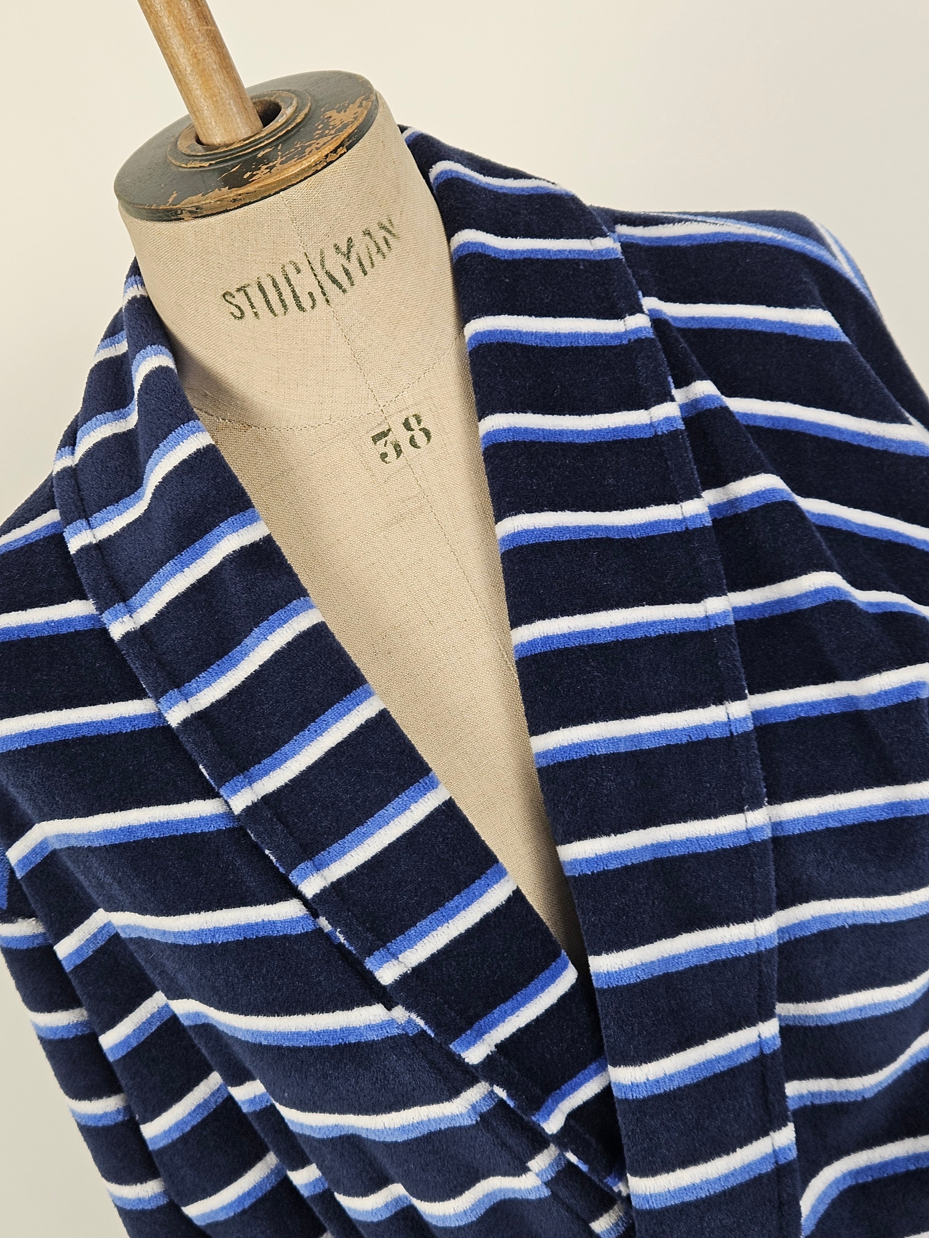 Peignoir Homme rayé Bleu
