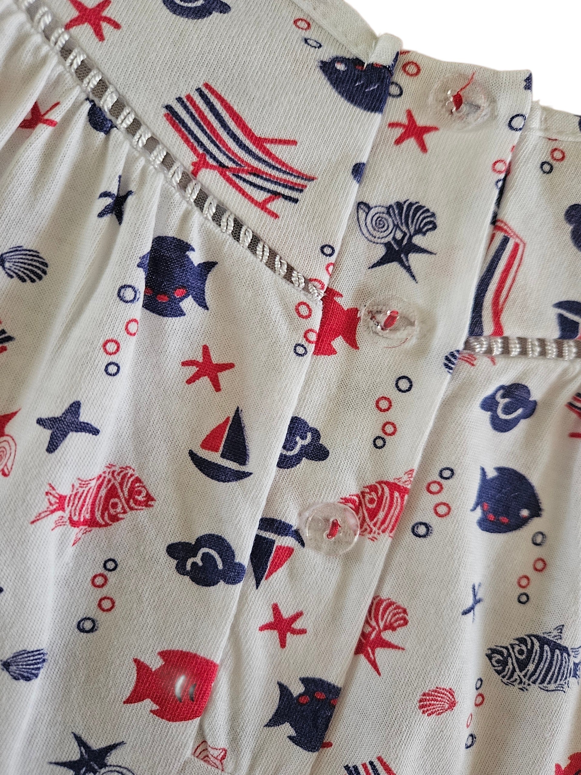 Chemise de nuit bretelles "Poissons"