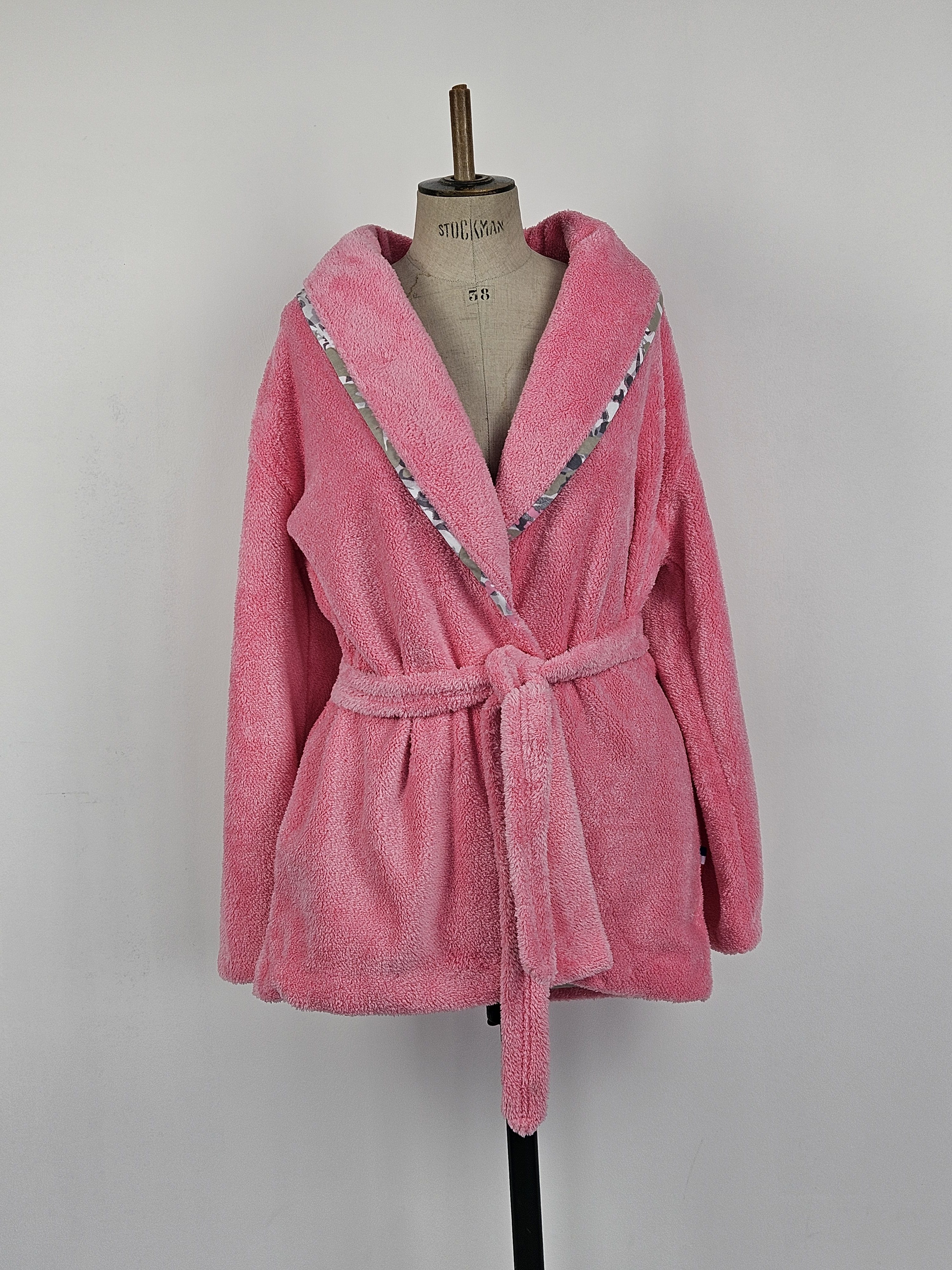 F817028/80/F veste col châle femme fourrure finition biais contrastant - LOT PROMO